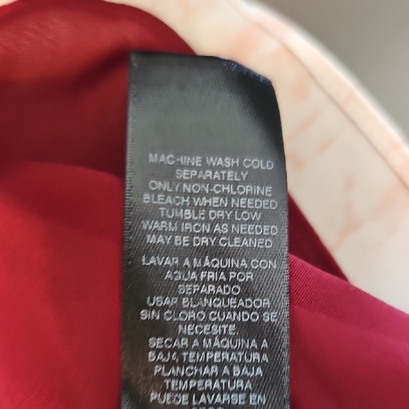 White House Black Market Burgundy and Cream Blouse - Picture 7 of 7